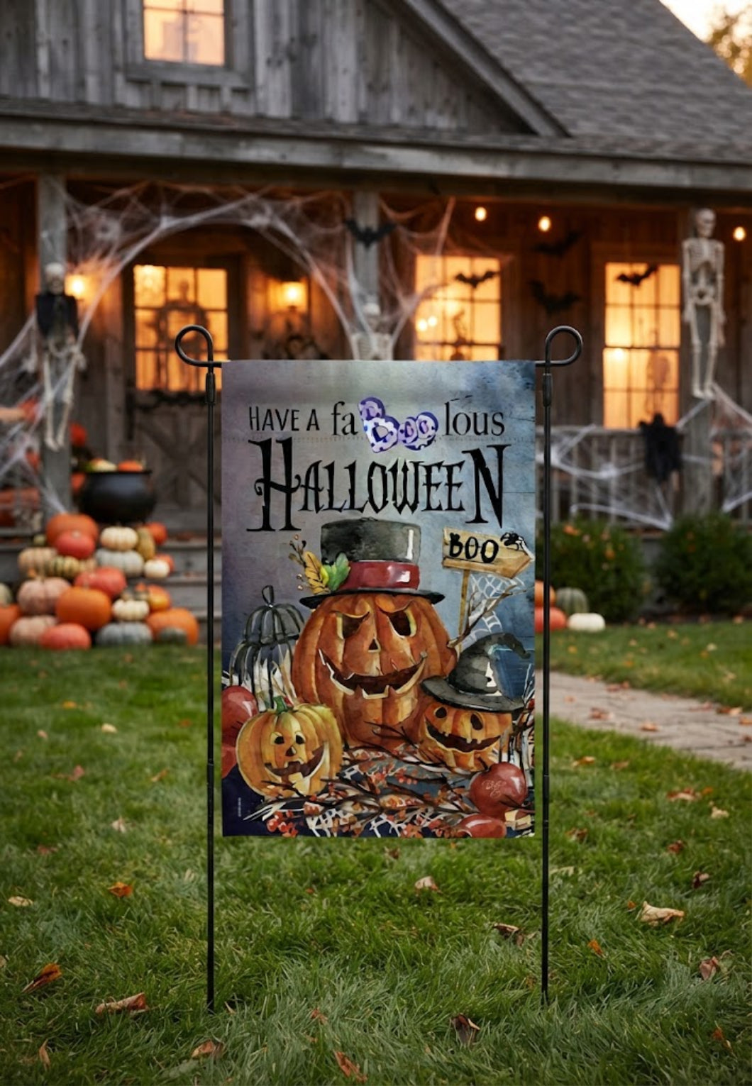Farmhouse Halloween Jack O Lantern Faboolous Halloween Decor Flag