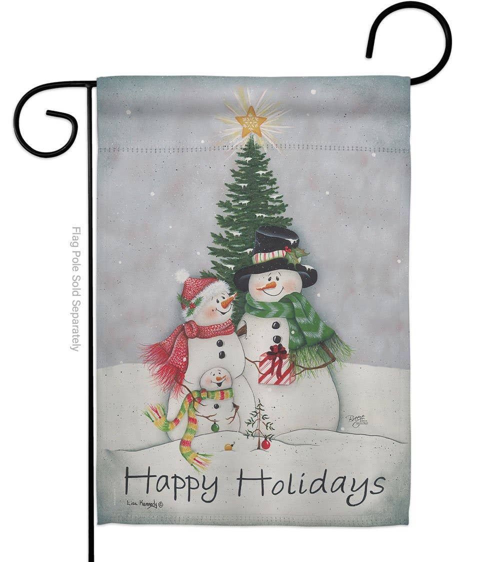 Christmas Snowman Family Winter Wonderland Flag - The Primitive Pineapple Collection