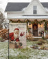 Christmas Antique Santa Season Greetings Decor Flag - The Primitive Pineapple Collection