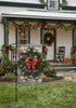 Farmhouse Merry Christmas Wreath Garden Flag - The Primitive Pineapple Collection