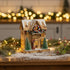 Ragon House Christmas 8" Snowy Lighted Wood Ski House w/ Wreath - The Primitive Pineapple Collection