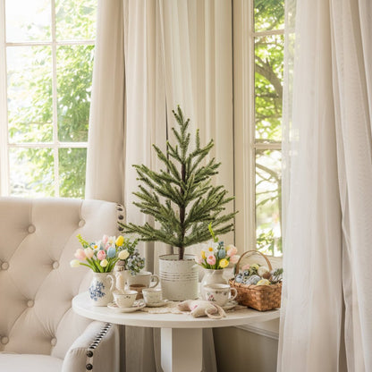 Holiday Ragon House 18" Single Needle Pine Tree in Pail - The Primitive Pineapple Collection