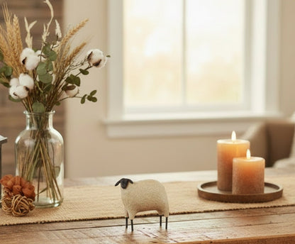 Primitive Farmhouse Medium Resin Sheep Figurine - The Primitive Pineapple Collection