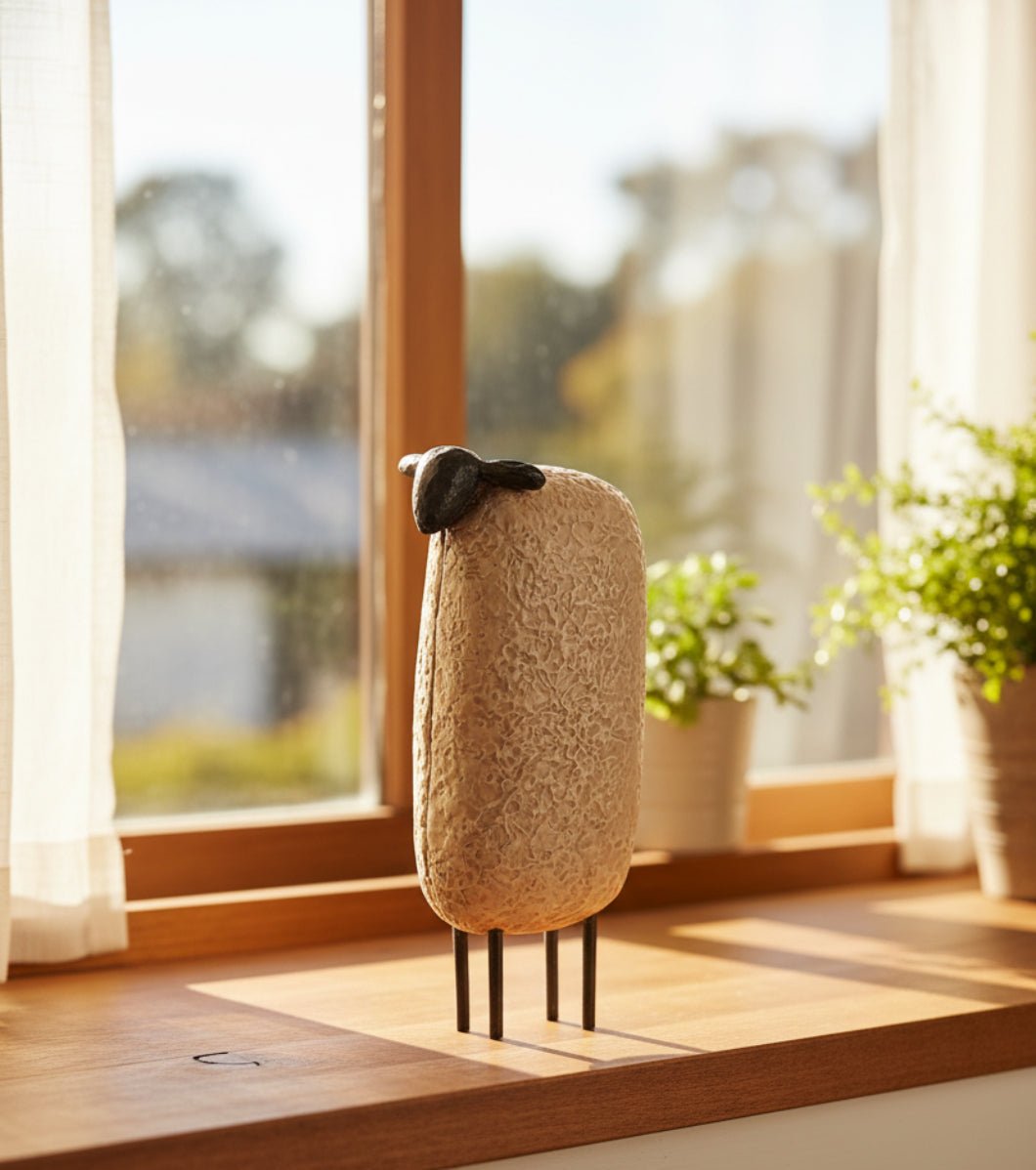 Primitive Farmhouse Tall Skinny Resin Sheep - 4.5"H - The Primitive Pineapple Collection