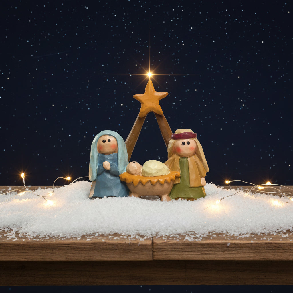 Blossom Bucket Christmas Holy Family Nativity Shelf Sitter
