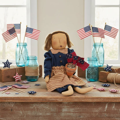 Americana 18" Vintage Stars &amp; Stripes Liberty Doll - The Primitive Pineapple Collection