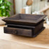Primitive Handcrafted Aged Black Wood Tray w/Drawer - The Primitive Pineapple Collection