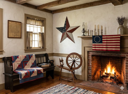 24" Metal Americana Barn Star - Patriotic Farmhouse Wall Decor