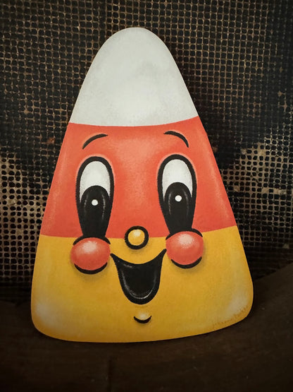 Handcrafted Halloween Candy Corn Johanna Parker Halloween Wood Cutout Out 7&quot;