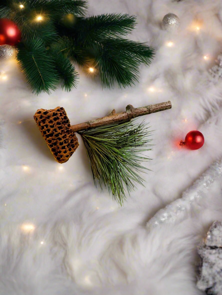 Primitive/Holiday Handmade Corn Cob Pipe w/ Greens Bowl filler Christmas - The Primitive Pineapple Collection