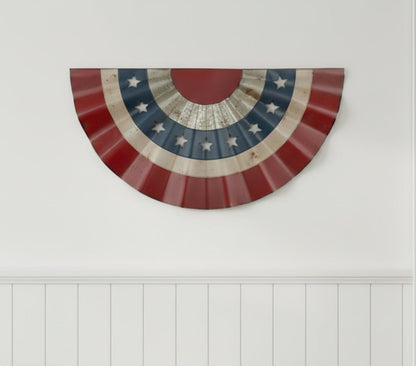 Farmhouse Ragon House 48" Metal Americana Flag Bunting Wall Decor - The Primitive Pineapple Collection