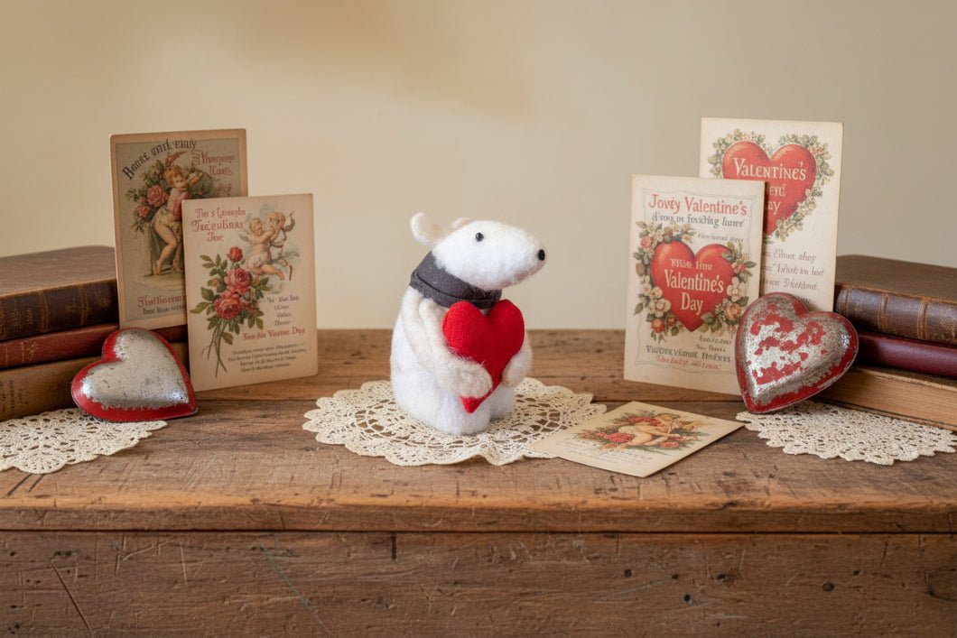 Handcrafted USA 4.5" Sweetheart Mouse Shelf Sitter - The Primitive Pineapple Collection