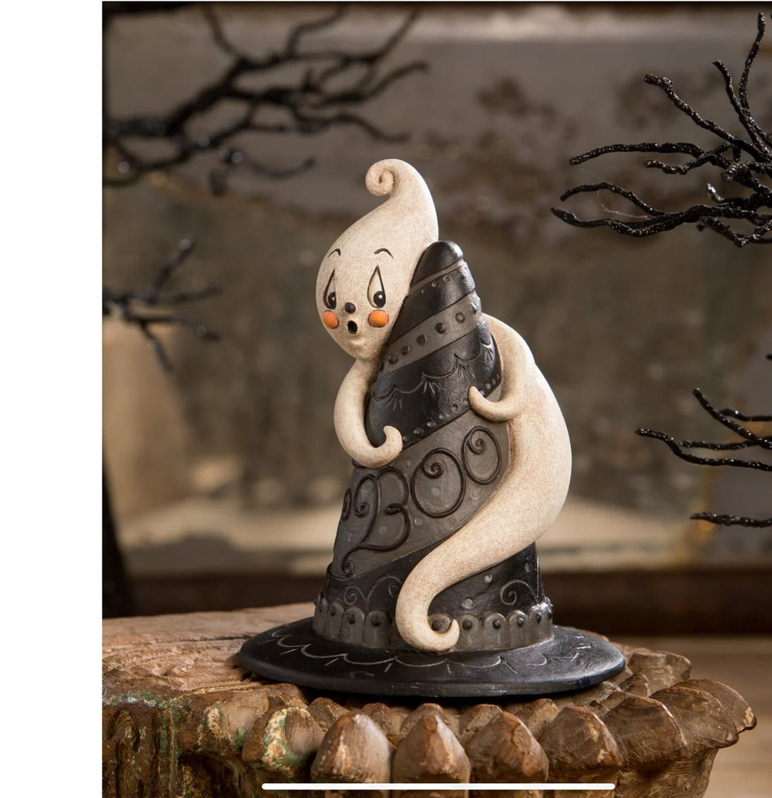 Bethany Lowe folk art Halloween Johanna Parker Hugga - Boo Hat Spook JP3030 - The Primitive Pineapple Collection