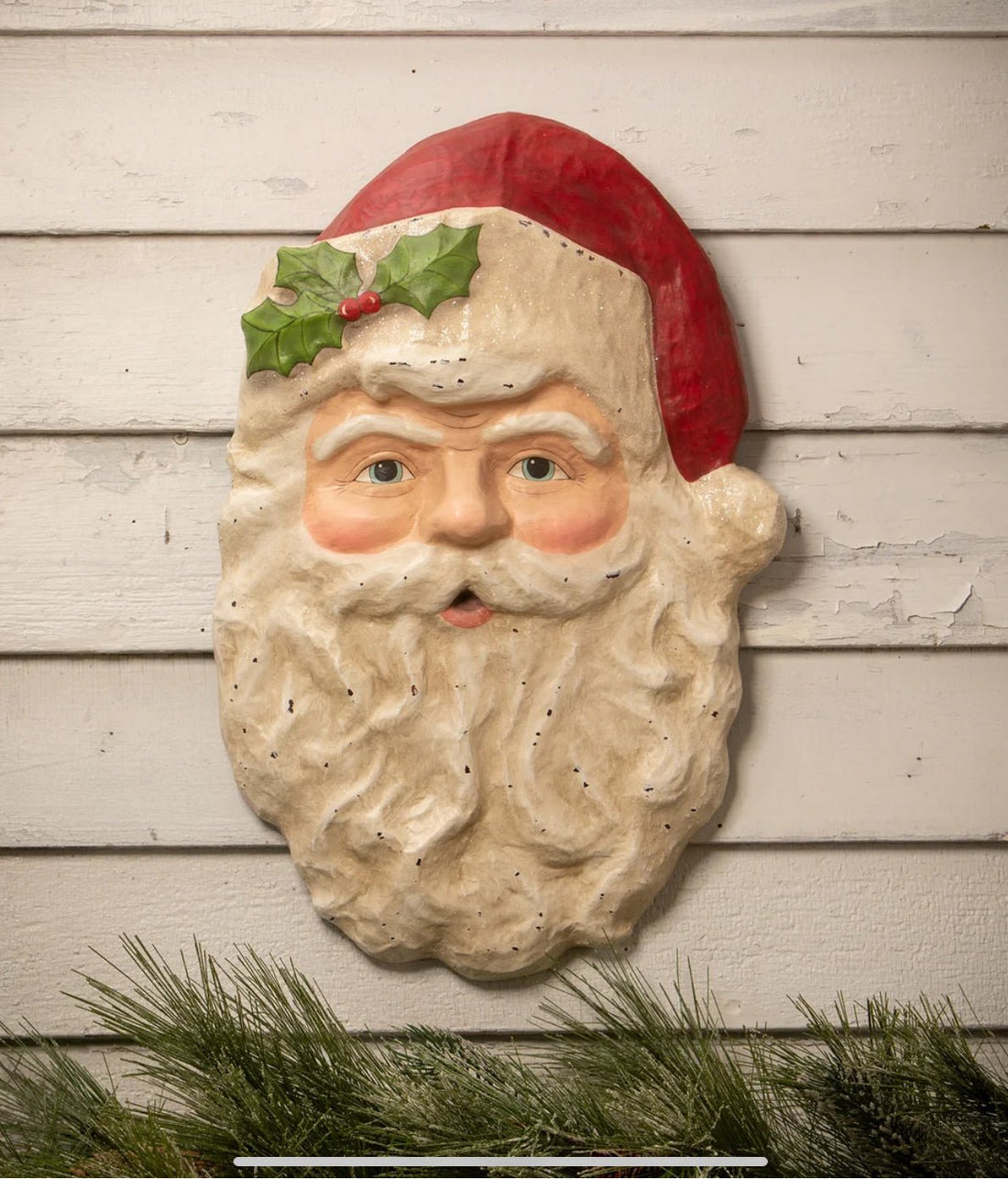 Bethany Lowe Christmas Vintage 20.5” Large Vintage Santa Head TD3176 - The Primitive Pineapple Collection