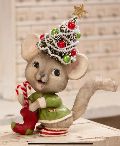 Bethany Lowe Christmas 13.5” Christmas Tree Memzi Mouse TD3162