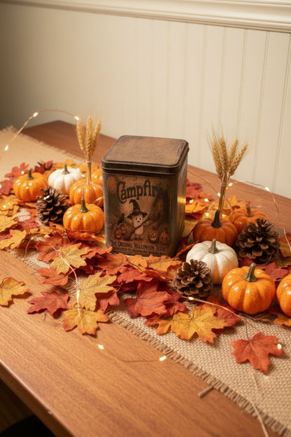 Primitive Handcrafted USA Halloween 6.25" Campfire Ghost Tin - The Primitive Pineapple Collection