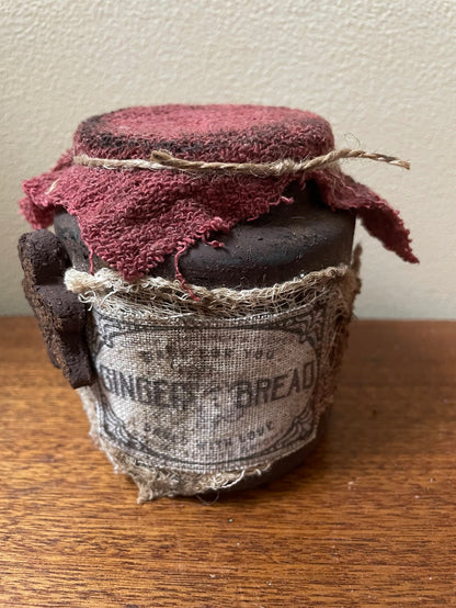 Primitive Handcrafted Colonial Christmas Gingerbread Jar