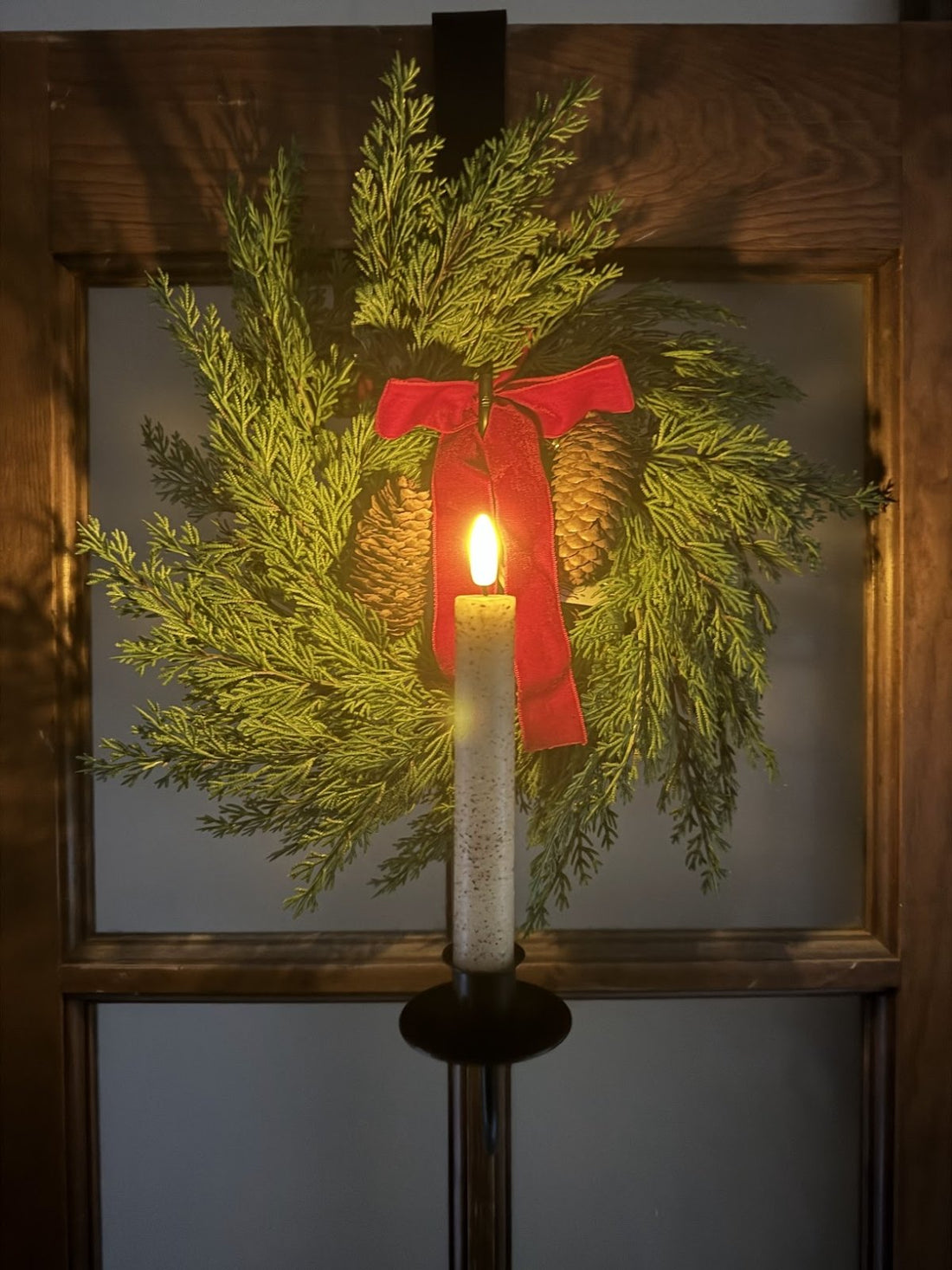 Primitive Colonial Hand Forged Over the Door Candle and Wreath Holder - The Primitive Pineapple Collection