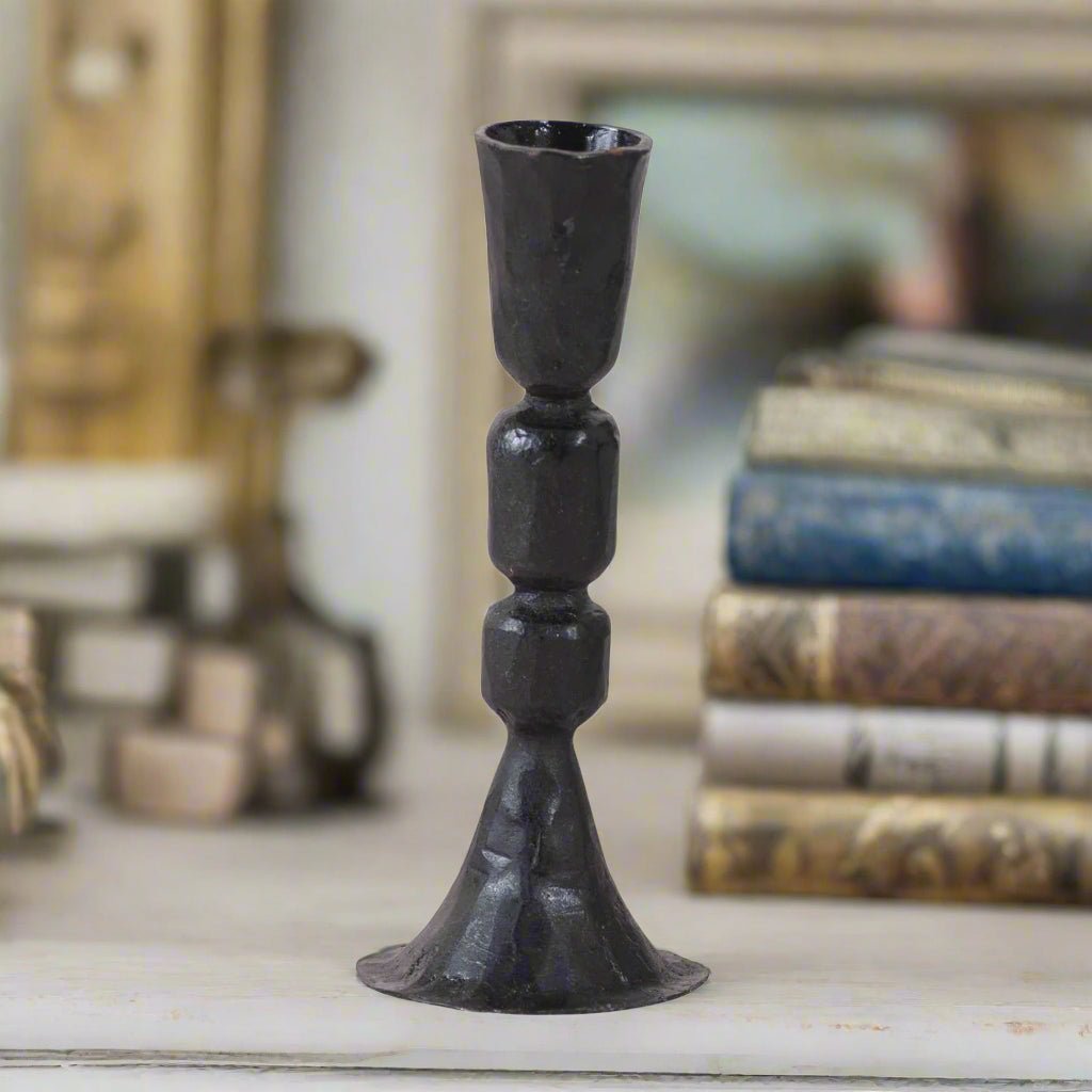Primitive Colonial 6 - Inch Colonial Cast Iron Taper Candle Holder - The Primitive Pineapple Collection