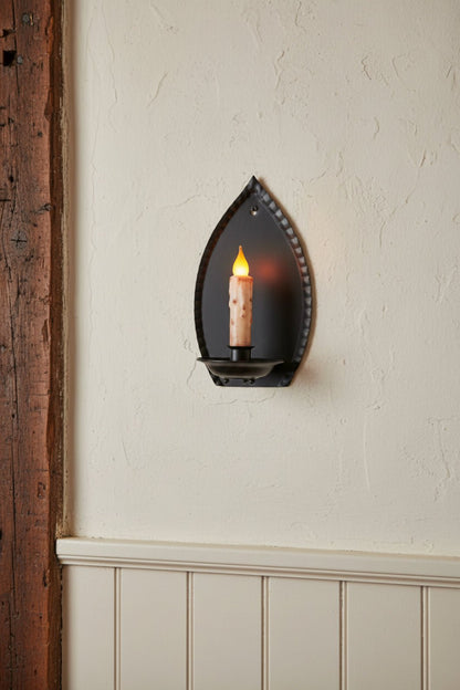 Farmhouse Rustic Colonial Crimped Candle Sconce - The Primitive Pineapple Collection