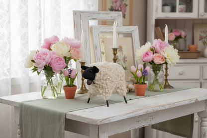 Primitive Stuffed Standing Primitive Sheep w/ Bell - The Primitive Pineapple Collection