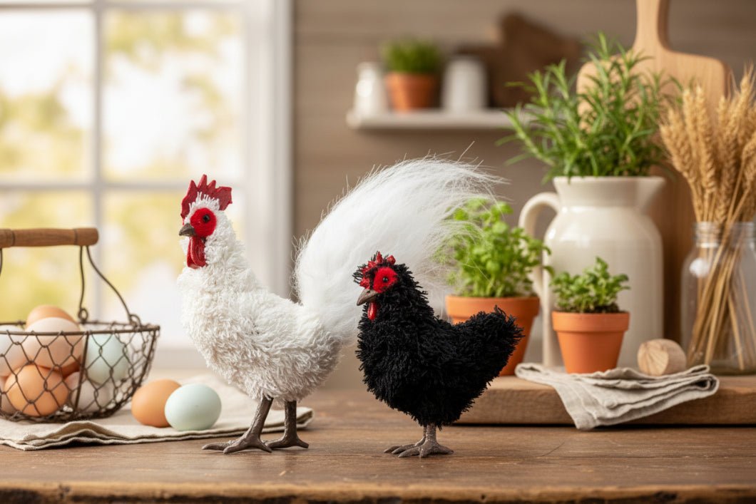 Primitive Ragon House 4.25" Standing Black Hen - The Primitive Pineapple Collection