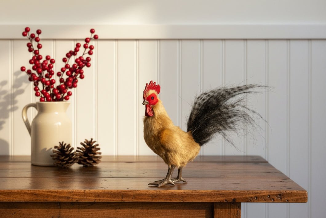 Primitive Ragon House 6.5" Standing Tan Rooster - The Primitive Pineapple Collection