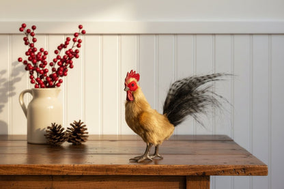 Primitive Ragon House 6.5" Standing Tan Rooster - The Primitive Pineapple Collection