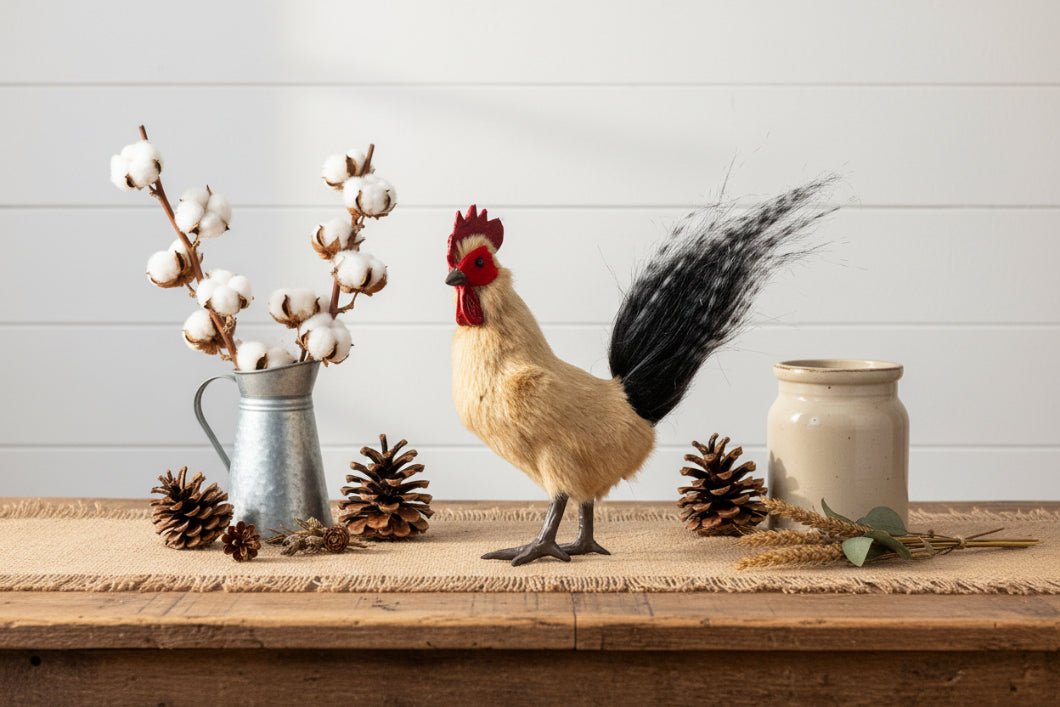 Primitive Ragon House 6.5" Standing Tan Rooster - The Primitive Pineapple Collection