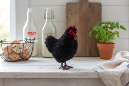 Primitive Ragon House 4.25" Standing Black Hen - The Primitive Pineapple Collection