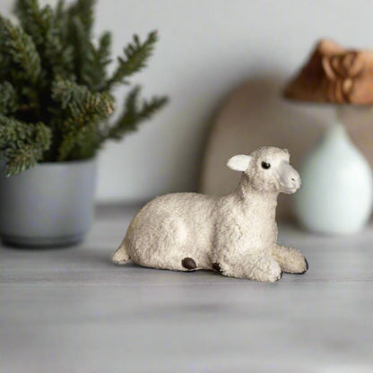 Primitive Ragon House 4.75&quot; Resting Sheep Figurine - The Primitive Pineapple Collection