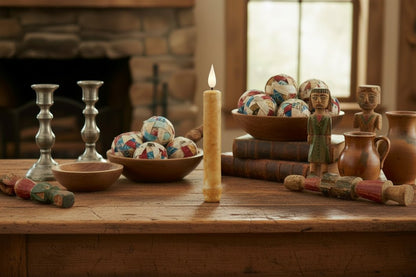Primitive 6.25" Cinnamon Colored LED Taper Candle w/ Timer - The Primitive Pineapple Collection