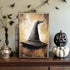Primitive Halloween Handcrafted Black Witch Hat Block Shelf Sitter - The Primitive Pineapple Collection