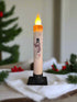 Primitive Christmas 7" Snowman with Cardinals LED Timer Taper Candle - The Primitive Pineapple Collection