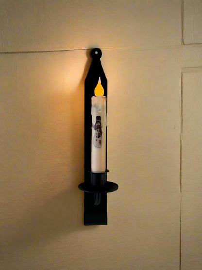 Primitive Handcrafted USA Rustic Black Iron Wall Sconce - The Primitive Pineapple Collection