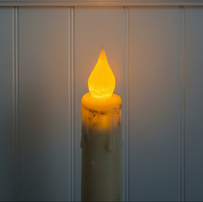 Primitive Handcrafted Ghostly Ghost Battery Flicker LED Timer Taper Candle