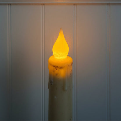 Primitive Handcrafted 7" Flower Top Pumpkin Flicker LED Timer Taper Candle - The Primitive Pineapple Collection