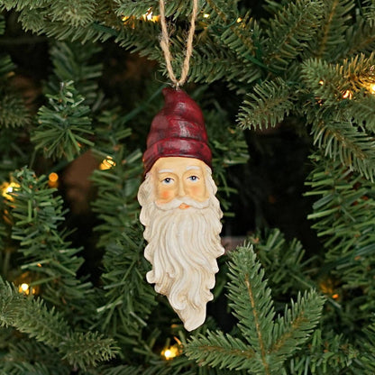 Primitive Christmas 5&quot; White Beard Santa Ornament - The Primitive Pineapple Collection