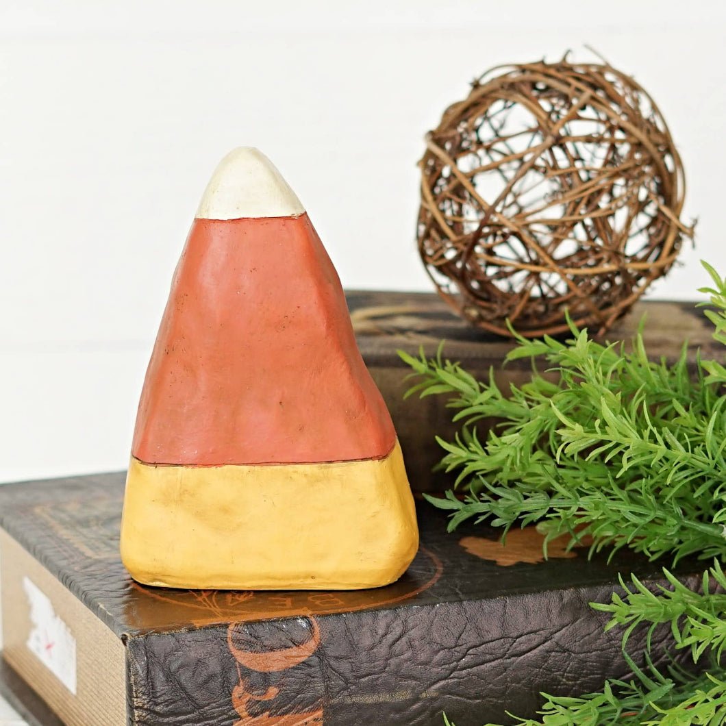 Primitive Rustic Halloween 6&quot; Candy Corn Shelf Sitter - The Primitive Pineapple Collection