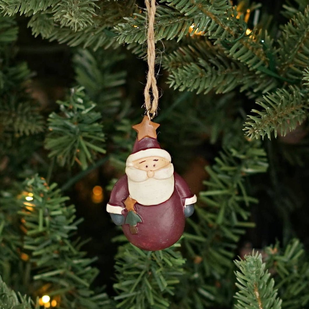 Primitive Christmas Old World Santa Ornament 2.5&quot; - The Primitive Pineapple Collection
