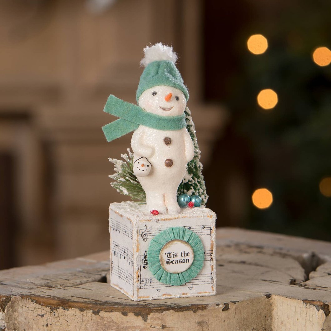 Bethany Lowe Christmas Tis the Season Snowman MA3084 - The Primitive Pineapple Collection