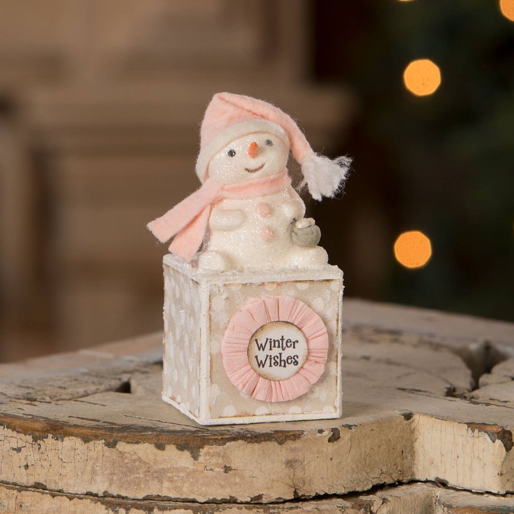 Bethany Lowe Christmas Winter Wishes Snowgirl MA3085 - The Primitive Pineapple Collection