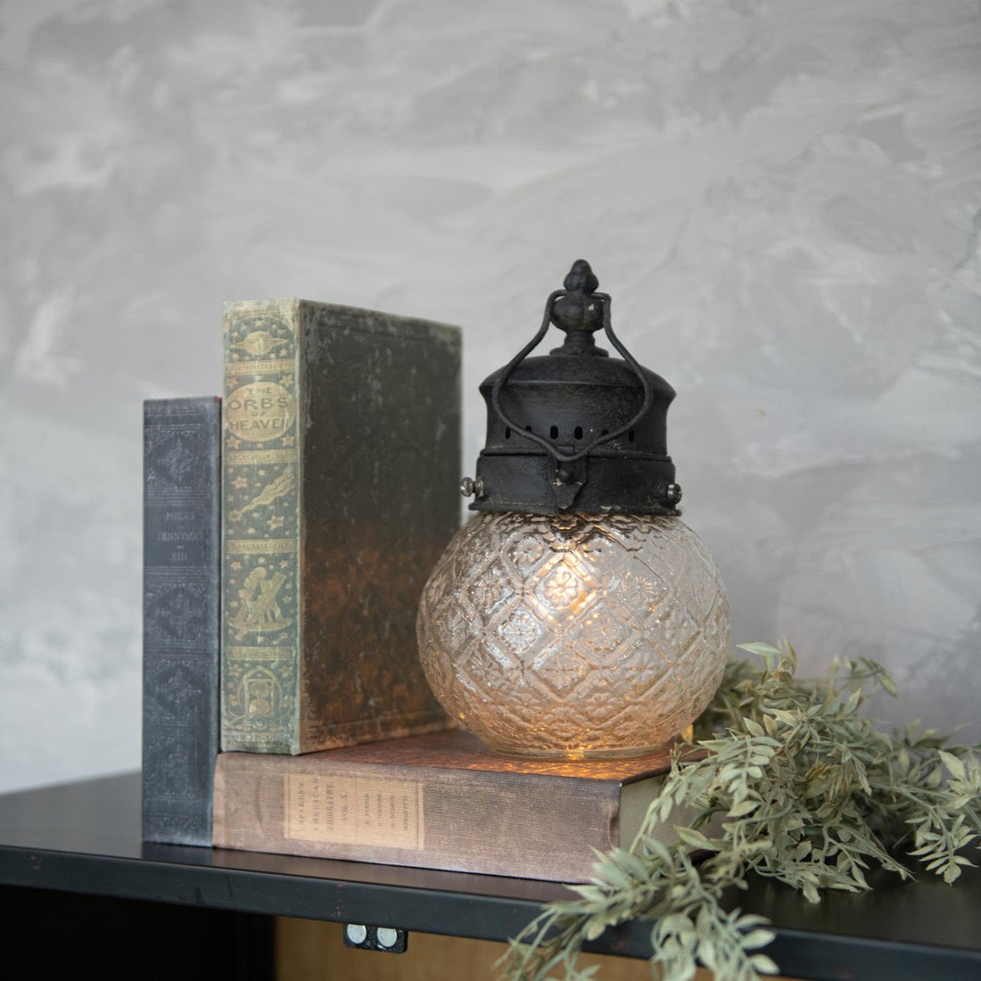 Primitive Ragon House LED Black Edison Light w/ Glass Globe Tabletop/Hanging - The Primitive Pineapple Collection