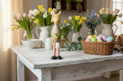 Primitive Spring Easter Recycled Metal Flopsy Ear Rabbit Figurine - The Primitive Pineapple Collection