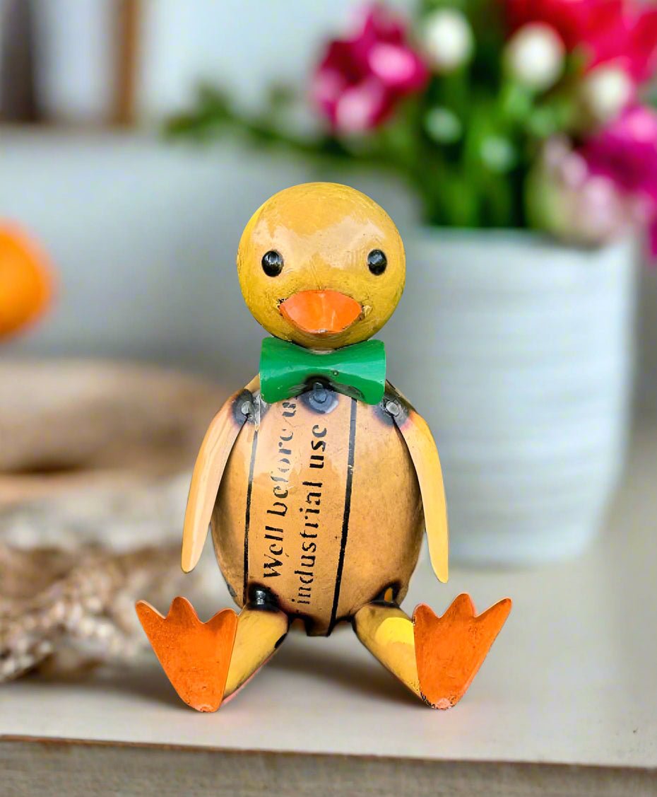 Primitive Spring Easter Recycled Metal Baby Huey Duck 7.5" - The Primitive Pineapple Collection