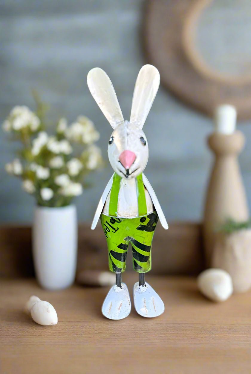 Primitive Spring Easter Recycled Metal Thomas Baby Bunny 8" - The Primitive Pineapple Collection