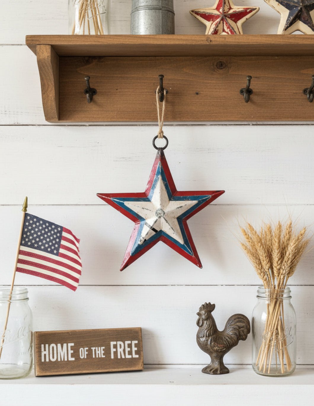 Patriotic Recycled Metal Americana Star Ornament