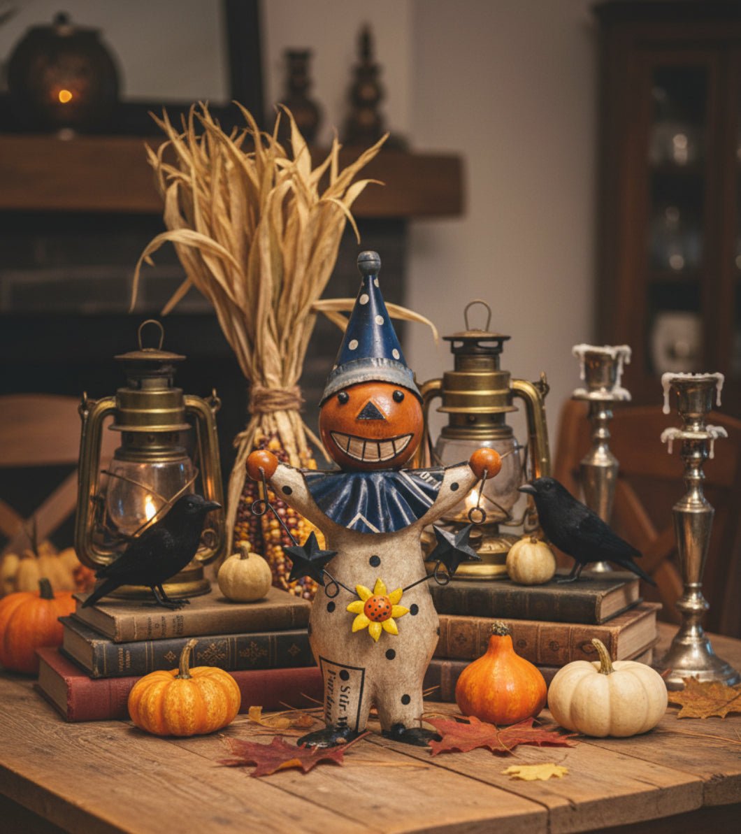 Primitive Halloween Recycled Metal Henry Pumpkin Man - The Primitive Pineapple Collection