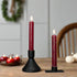 Primitive Country 7" 3D Flame 2 pc Red Flicker Taper Candle 6hr timer - The Primitive Pineapple Collection