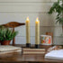 Primitive Country 6.75" Moving Flame 2 pc Green Flicker Taper Candle 6hr timer - The Primitive Pineapple Collection